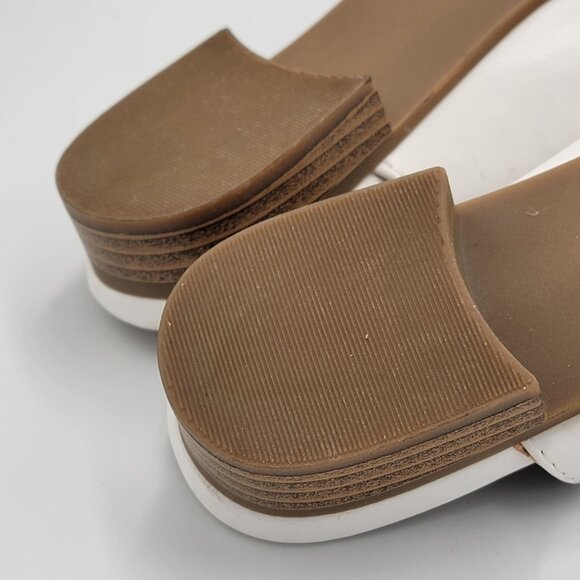 Womens Aerocushion White Slip-On Loafers With Silver Chain Detail & Low Heel - Picture 9 of 12